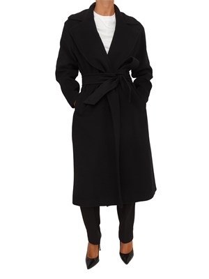 Cappotto Emme Marella in panno doppio nero in DONNA