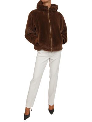 Pelliccia Topaz Emme Marella in tessuto effetto furry marrone in DONNA