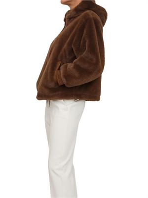 Pelliccia Topaz Emme Marella in tessuto effetto furry marrone in DONNA