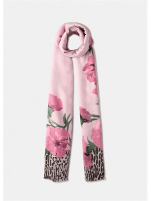 Stola Liu Jo in viscosa con stampa animalier floreale rosa in DONNA