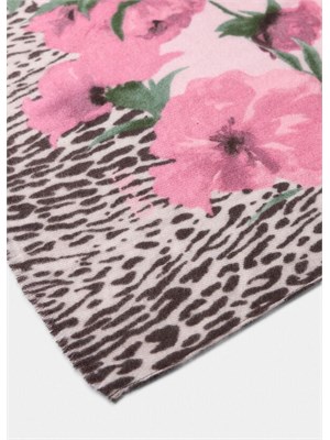 Stola Liu Jo in viscosa con stampa animalier floreale rosa in DONNA