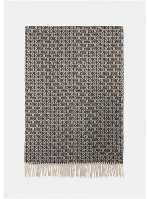 Scialle Liu Jo tessuto jacquard nero con logo in DONNA