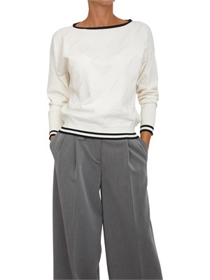 Maglia Liu Jo in misto viscosa bianca con strass e logo all over in DONNA