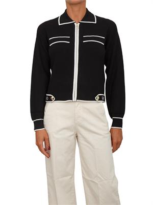 Cardigan Liu Jo donna in maglia misto seta nero in DONNA