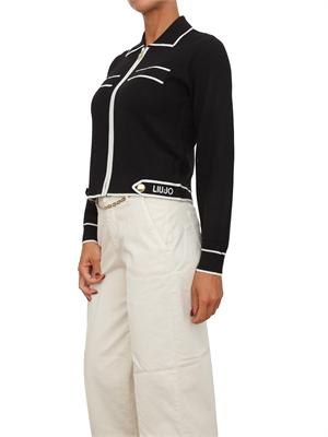 Cardigan Liu Jo donna in maglia misto seta nero in DONNA