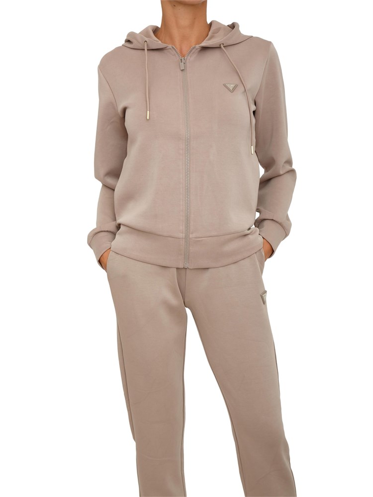 Felpa Guess Jeans donna in scuba beige