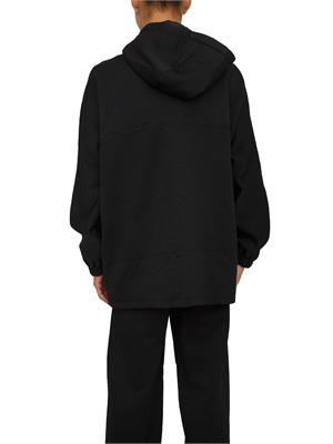 Felpa Guess Jeans donna in cotone logo jacquard nero in DONNA