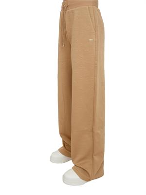 Pantalone jogging Guess Jeans donna in cotone beige logo jacquard in DONNA