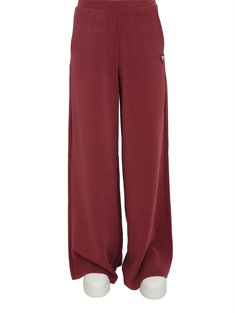 Pantaloni jogging Guess Jeans donna in scuba bordeaux