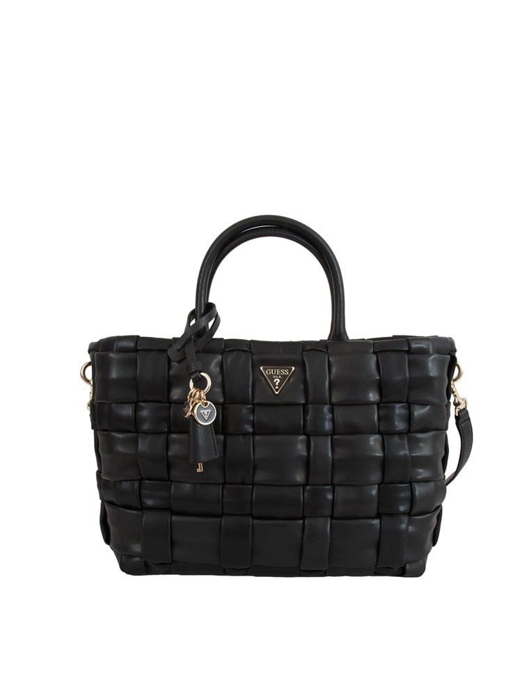 Borsa Marion Guess Jeans in ecopelle intrecciata nera