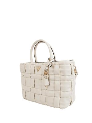 Borsa Marion Guess Jeans in ecopelle intrecciata panna in DONNA