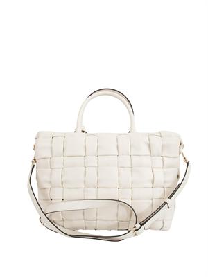 Borsa Marion Guess Jeans in ecopelle intrecciata panna in DONNA