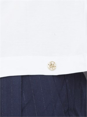 T-shirt Guess Jeans donna in cotone bianco in DONNA