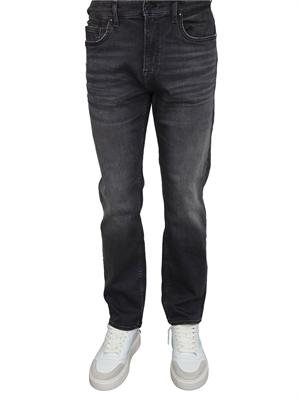 Jeans Guess Jeans in denim nero effetto used in UOMO