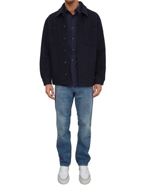 Camicia Guess Jeans in cotone stretch blu in UOMO