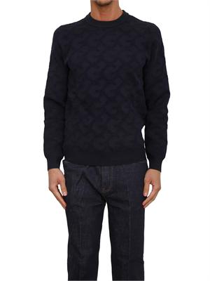 Maglia Guess Jeans in maglia blu lavorazione jacquard in UOMO