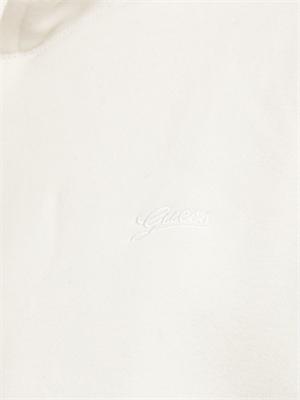 Felpa Guess Jeans uomo in cotone beige con maniche in maglia treccia in UOMO