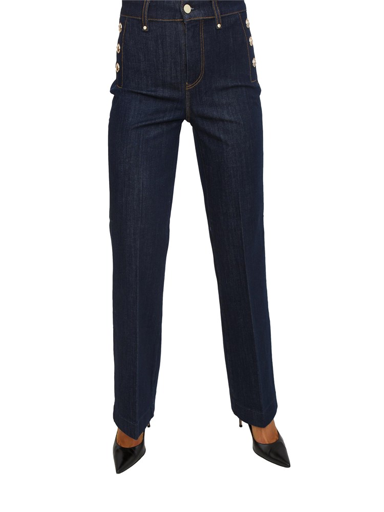 Jeans 5 tasche Guess Jeans donna in cotone denim blu