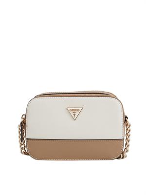 Borsa Noelle Guess Jeans in ecopelle cipria e bianco in DONNA
