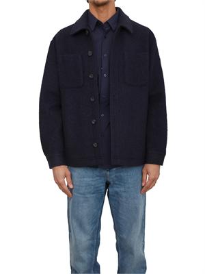 Camicia giacca Guess Jeans in misto lana blu in UOMO