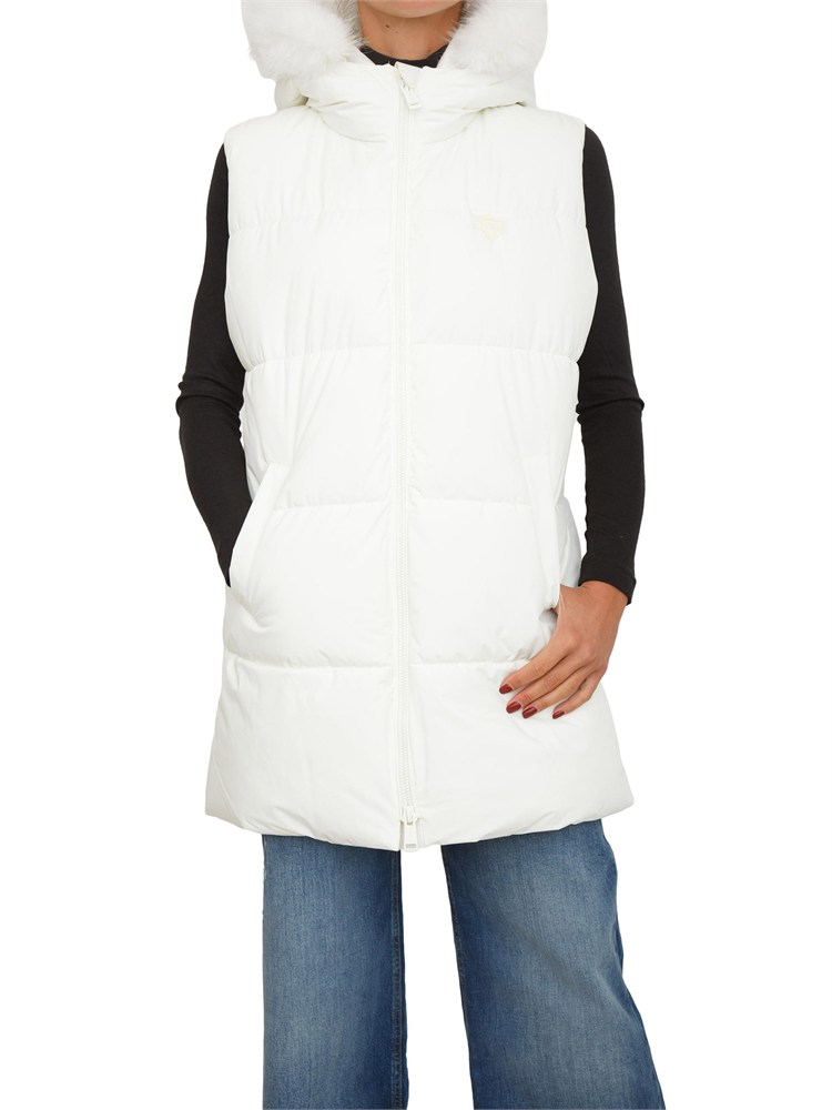 Gilet da sci Guess Jeans in tessuto impermeabile bianco