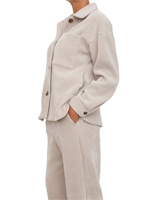 Giacca camicia Andy Emme Marella in velluto beige a coste in DONNA
