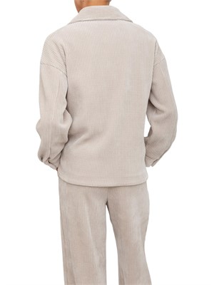 Giacca camicia Andy Emme Marella in velluto beige a coste in DONNA