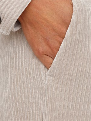 Pantalone Foster Emme Marella in velluto beige a coste in DONNA