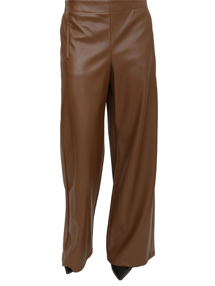 Pantalone Anello Emme Marella in ecopelle marrone
