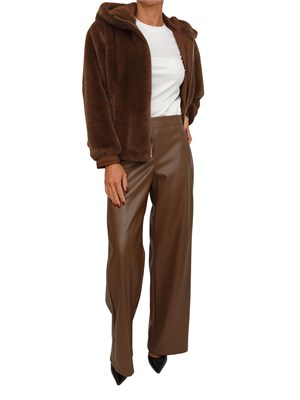 Pantalone Anello Emme Marella in ecopelle marrone in DONNA