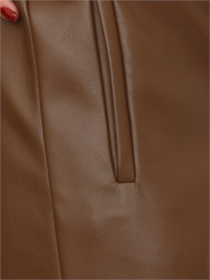 Pantalone Anello Emme Marella in ecopelle marrone in DONNA