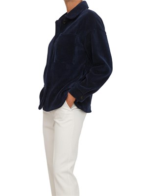 Giacca camicia Andy Emme Marella in velluto blu a coste in DONNA