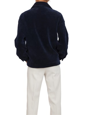 Giacca camicia Andy Emme Marella in velluto blu a coste in DONNA