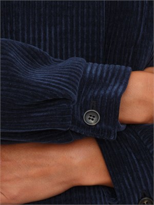 Giacca camicia Andy Emme Marella in velluto blu a coste in DONNA