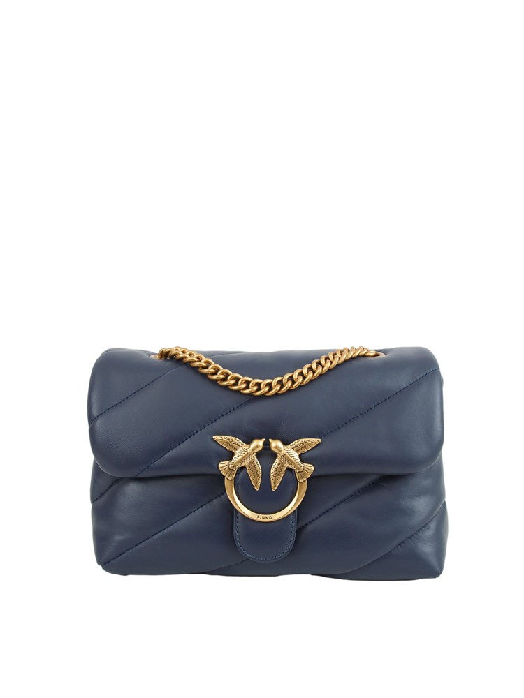 Borsa Love Bag Puff Pinko in pelle blu