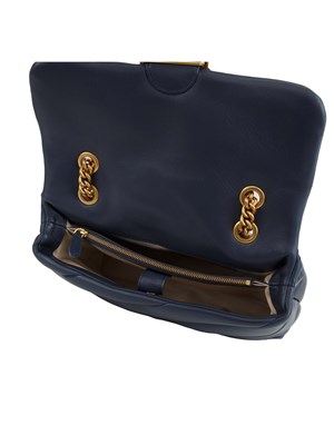 Borsa Love Bag Puff Pinko in pelle blu in DONNA
