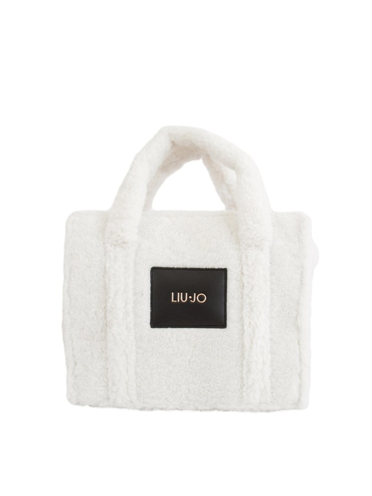 Shopping media Liu Jo donna in teddy bianco con logo