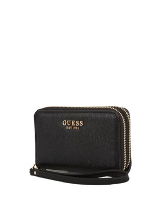 GUESS JEANS Portafoglio Guess Amorette in ecopelle saffiano nero in DONNA