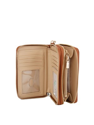 GUESS JEANS Portafoglio Guess Amorette in ecopelle saffiano cuoio in DONNA