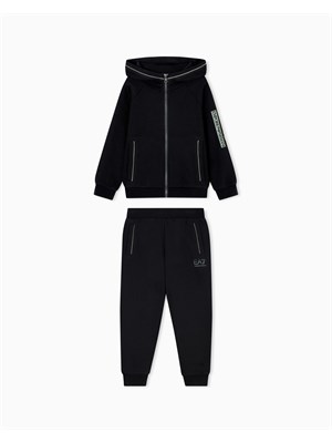 EA7 JUNIOR Tuta Ea7 nero Visibility Boy in misto cotone organico ASV in BAMBINO