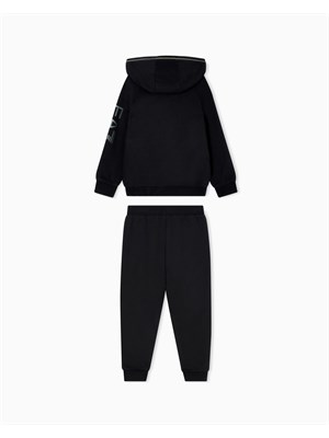 EA7 JUNIOR Tuta Ea7 nero Visibility Boy in misto cotone organico ASV in BAMBINO