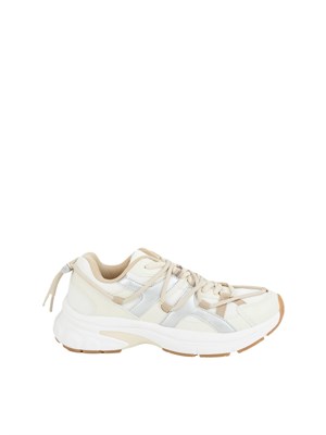 Sneaker Emme Marella in tessuto rete e spalmato avorio in DONNA