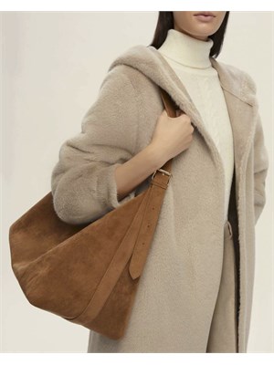 Borsa Adelio Emme Marella in jersey spalmato cammello in DONNA