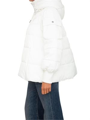 Giubbino Pinko in tessuto tecnico bianco opaco e cappuccio in DONNA