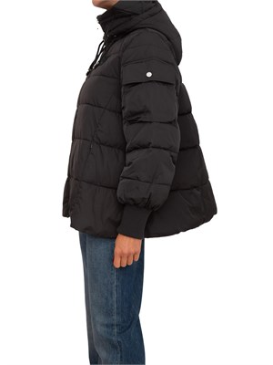 Giubbino Pinko in tessuto tecnico nero opaco e cappuccio in DONNA