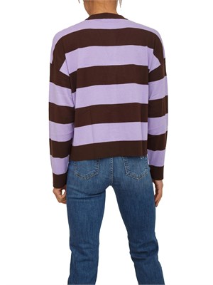 Cardigan Liu Jo donna in misto lana con righe lilla e marroni in DONNA