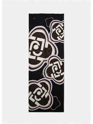 Stola Liu Jo donna in viscosa nera stampa fantasia in DONNA