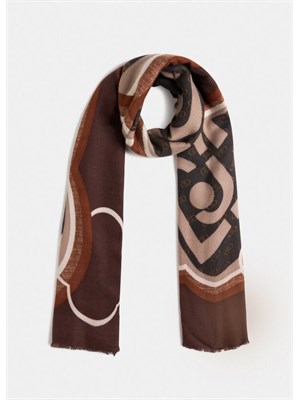 Stola Liu Jo donna in viscosa beige stampa fantasia in DONNA