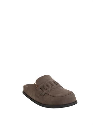 TWIN-SET Scarpe mules a ciabatta Twinset effetto camoscio marrone in DONNA