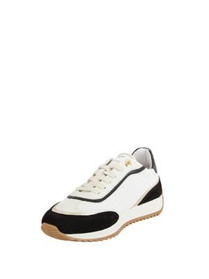TWIN-SET Sneaker Twinset in pelle bianca con inserti neri in DONNA